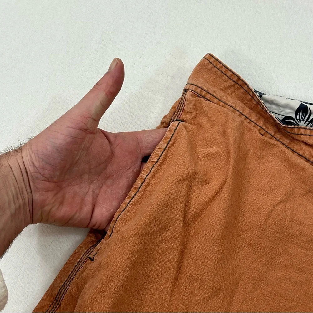 Vintage Arizona Jean Company Faded Orange Surf Swim Trunks Board Shorts Mens 36